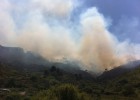 40 vehículos de bomberos trabajan en un incendio forestal en Rasquera