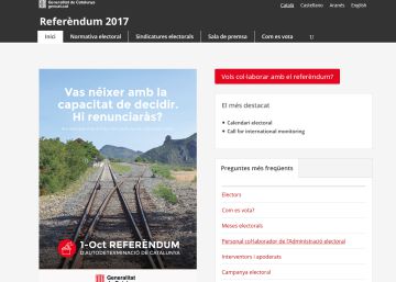 Un juez cierra la web de la Generalitat sobre el referéndum