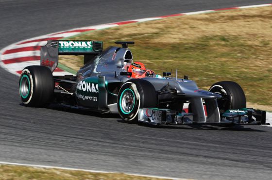 Michael Schumacher con su nuevo coche / MARK THOMPSON (GETTY IMAGES)