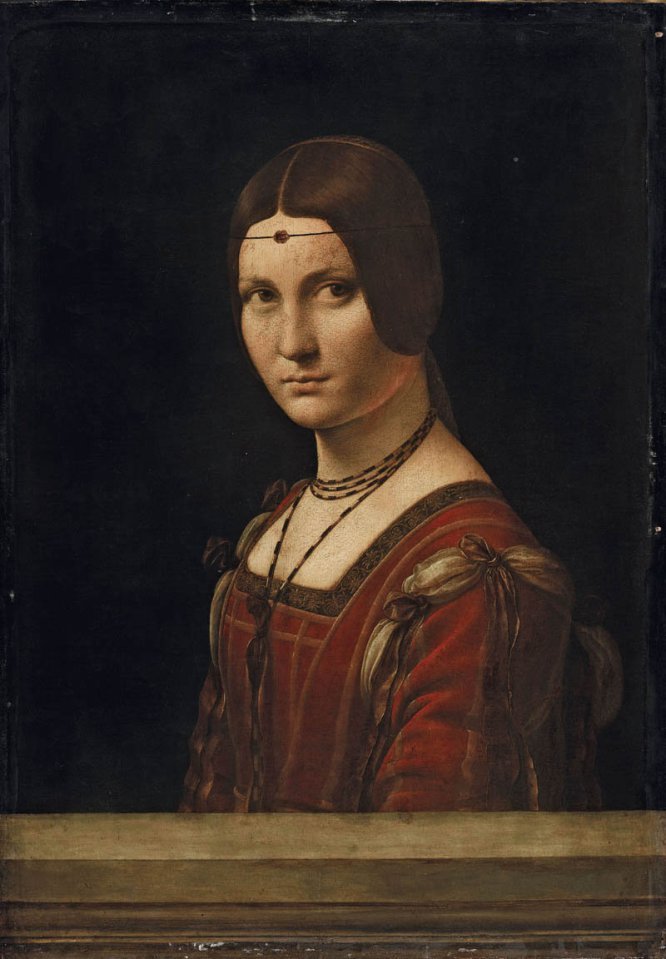 'Retrato de dama' ('La Belle Ferronnière' o 'Presunto retrato de Lucrezia Crivelli'), hacia 1493-1495.