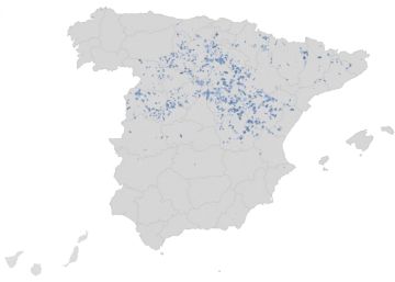 El mapa de los municipios menos habitados