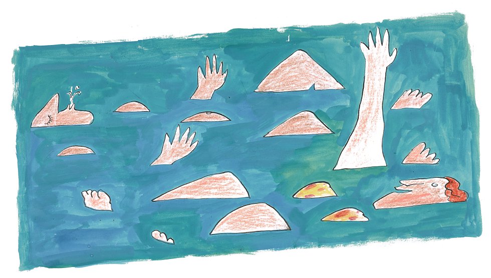 Desenho, 1971. Nanquim, guache e lápis de cor sobre papel, 21,5 x 32,9 cm.
