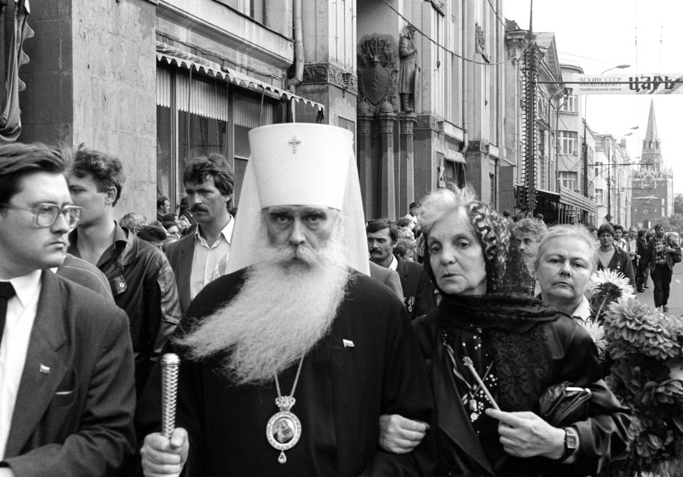 Moscú, 1991. Manifestación después del golpe de estado frustrado de Ianaiev