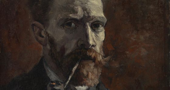 Resultado de imagen de Del primer semestre de 1886 . Busto de frente hacia la derecha , con pipa van gogh autorretrato