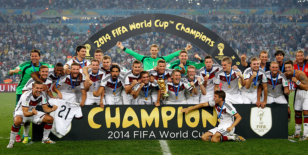 Dfb Alemania campeón mundial 2014 fotoball-fan pelota con la figura de los jugadores