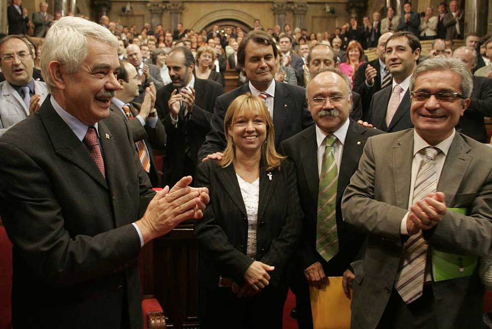 Maragall, Más, Manuela de Madre, Carod Rovira y Saura | Edición impresa | EL PAÍS