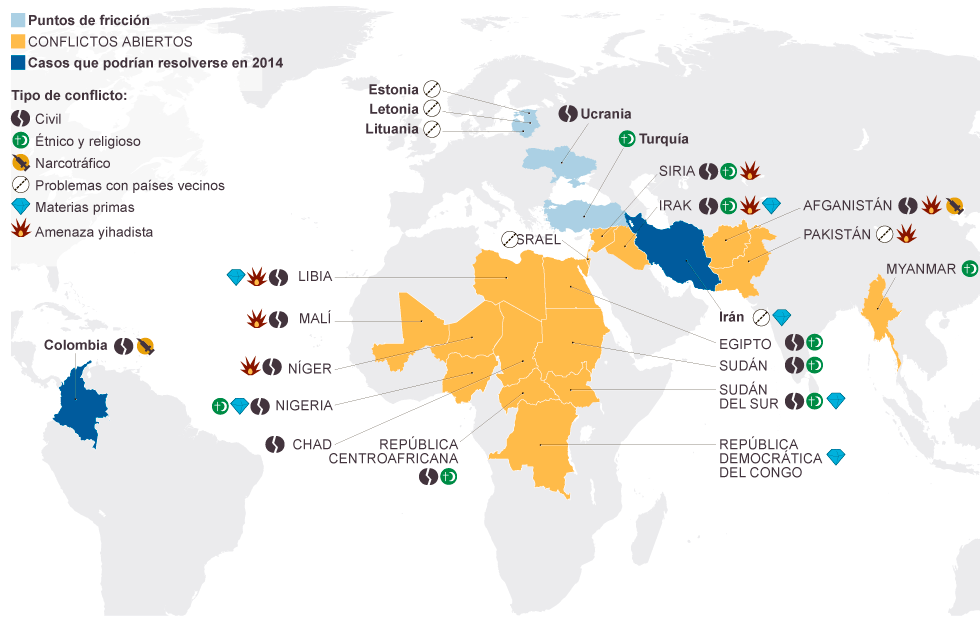 Resultado de imagen de conflictos actuales en el mundo