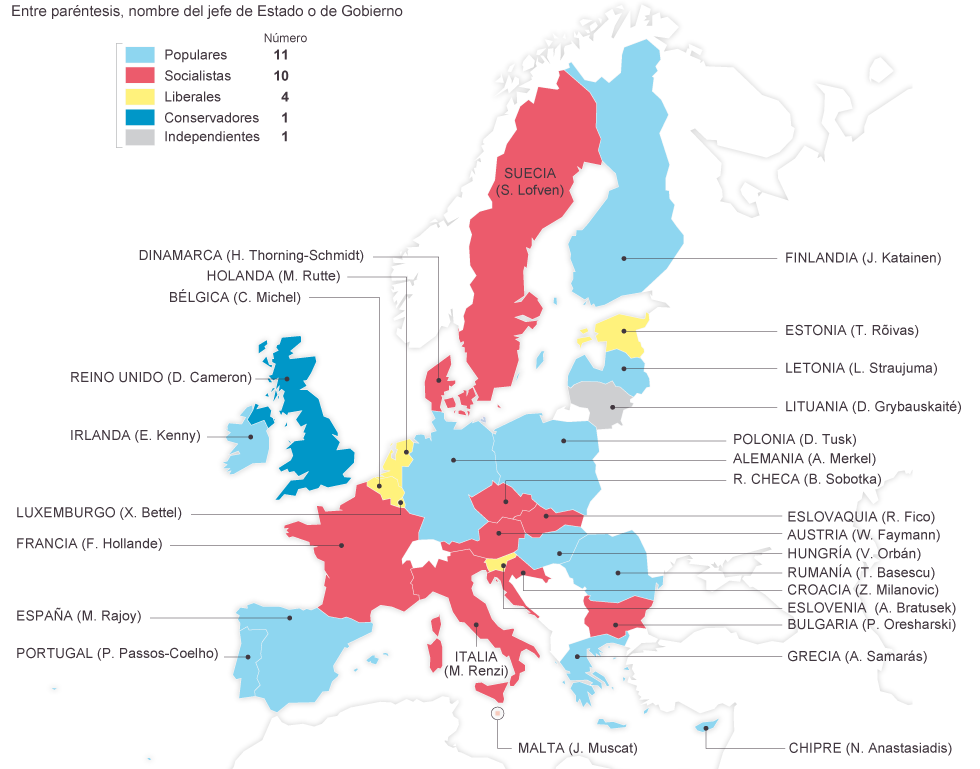 Orientación política de los gobiernos de la UE Actualidad EL PAÍS