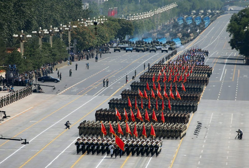 Más de 12.000 soldados han participado este jueves en el desfile militar con el que China ha conmemorado el 70 aniversario del final de la II Guerra Mundial y su victoria contra Japón.