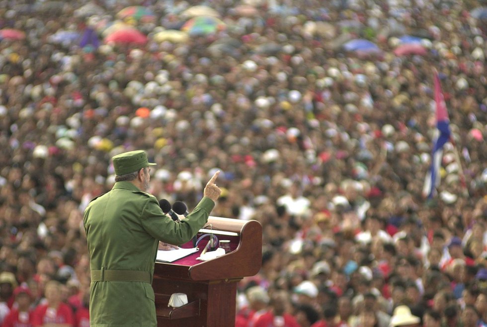 Fidel Castro, durante un discurso en Santiago (Cuba), en junio de 2002.