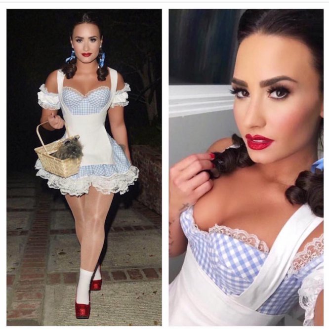 La cantante Demi Lovato también quiso compartir con sus 49 millones de seguidores en Instagram su apuesta de Halloween: en su caso, Dorothy, protagonista de 'El mago de Oz'.