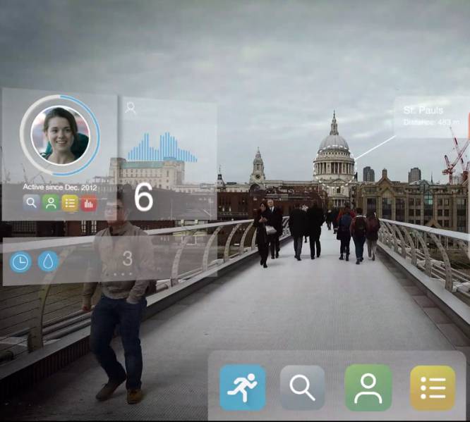 “Yo estoy convencido de que esto va a triunfar, pero no sé cuándo. Lo que sé es que en 10, 15, 20 o 30 años no solo usaremos gafas todos. Es que tendremos lentillas con nanopixels. Un ordenador en nuestros ojos”, vaticina Santiago González, director técnico de ARSoft. Hay compañías que ya investigan en esta dirección. En 2009 Babak Parviz, entonces director de Google X, una de las divisiones de alta tecnología de la compañía de Mountain View (y ahora vicepresidente de Amazon), consiguió en su laboratorio de Seattle  crear lentillas para conejos  sobre las que se podía superponer imágenes de 64 pixels. Desde entonces se ha avanzado poco, y el propio Parviz cree que aún estamos al menos a 20 años de lograr tener realidad aumentada en una lente de contacto. La estadounidense Innovega desarrolla desde 2008 unas lentes que consiguen que el cerebro enfoque a corta distancia sin perder la larga, un paso necesario para poder usar esta ecnología con naturalidad.