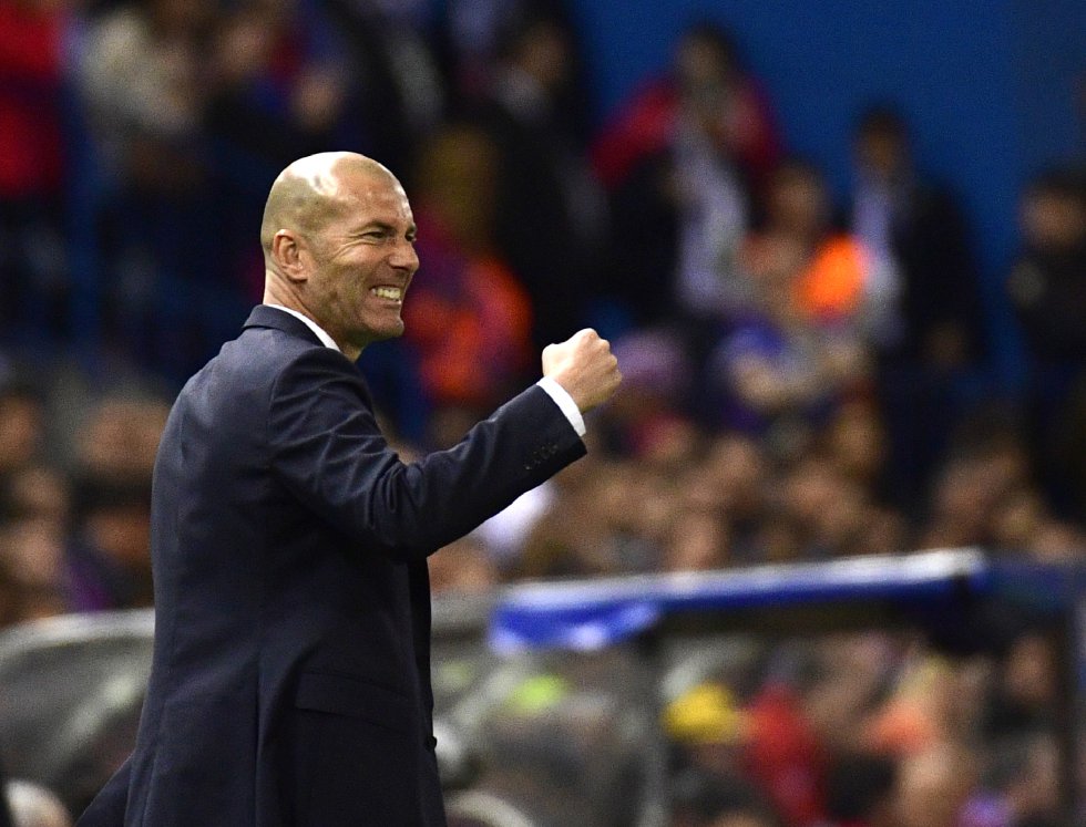 Zidane, en el partido de semifinales frente al Atlético de Madrid de la Champions.