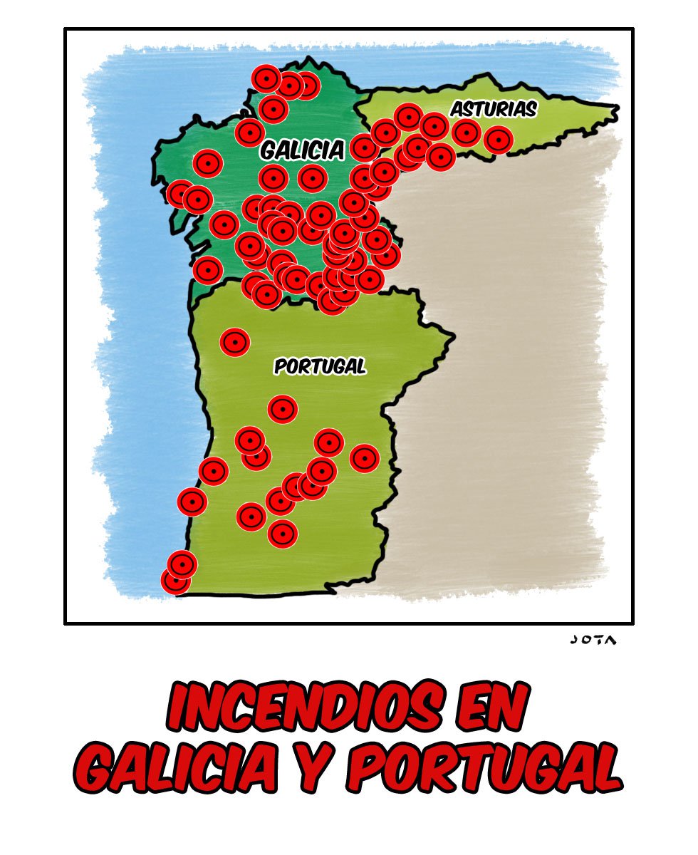 Incendios en Galicia y Portugal 