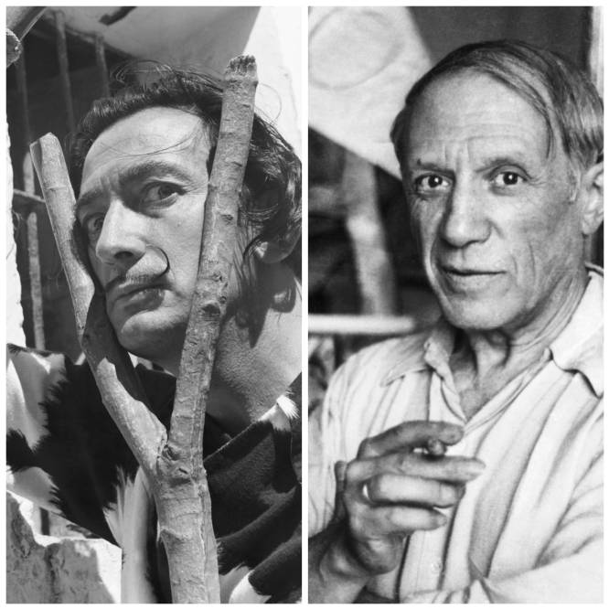 “Picasso es español. Yo también. Picasso es un genio. Yo también. Picasso es comunista. Yo tampoco”. En este fragmento del célebre discurso sobre Pablo Picasso pronunciado por Salvador Dalí en 1951 en el Teatro María Guerrero de Madrid está la esencia de las relaciones entre estos dos titanes del arte contemporáneo. Dalí, 20 años menor, sentía por Picasso una admiración de alumno aventajado que en algunos momentos de su vida se transformó en envidia reverente, en deseo obsesivo de estar a su altura. Tras la guerra civil española, además de la brecha tradicional y la inevitable rivalidad artística, empezó a separarles también una trinchera ideológica: el comunismo estético de Picasso y la cercanía al régimen de Franco de un Dalí que, más que reaccionario, fue siempre complaciente y acomodaticio. Sin embargo, tal y como explica Víctor Fernández en su ensayo 'Picasso y yo' (Elba Editorial), los dos artistas más populares del mundo hasta la llegada de Andy Warhol siguieron intercambiando correspondencia y dialogando a distancia a través de la pintura, como en las variaciones sobre la obra de Velázquez en que se embarcaron ambos a finales de los 50.