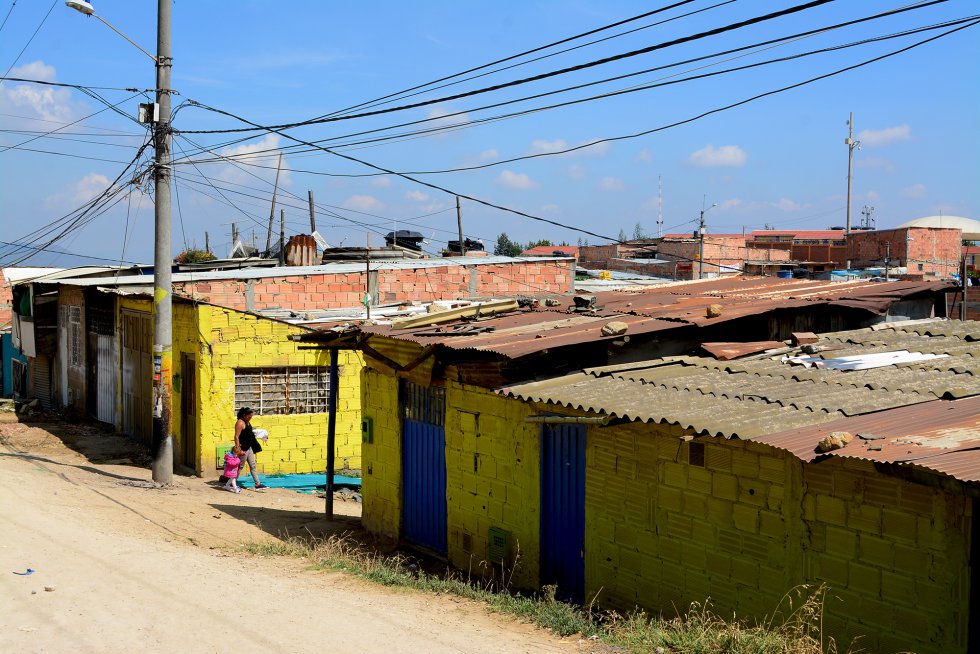 Viviendas del barrio de Jessica, donde se ha convertido en una líder comunitaria.rn