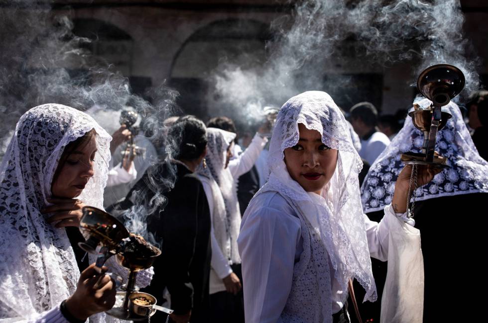 Celebración del Corpus Christi en la Plaza de Armas de Cusco (Perú).