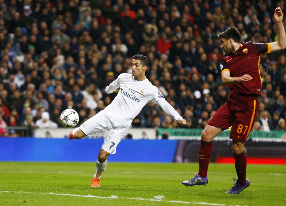 Ronaldo en el partido de Champions League entre el Real Madrid y La Roma en el estadio Santiago Bernabéu, el 8 de marzo de 2016.