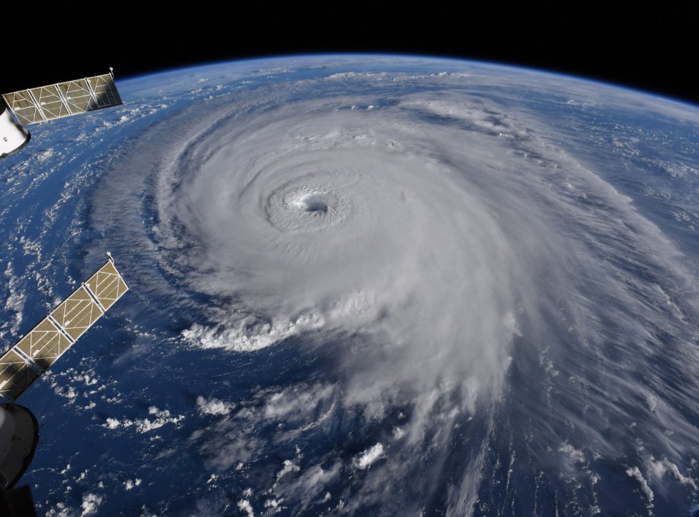 Imágenes desde el espacio del huracán Florence sobre el Atlántico.