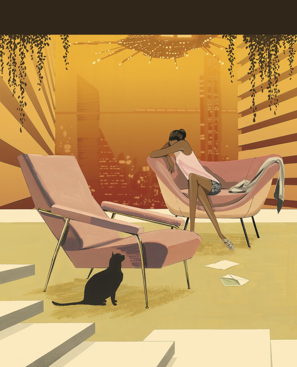 “El color va con el humor; si estás enfadado deberías poner tu casa en celeste o amarillo, o si tienes hambre en color rojo. Es genial poder jugar con la luz de tu hogar y tu estado de ánimo a través de una lámpara”. La diseñadora Teresa Sapey lleva años trabajando el diseño emocional –creó incluso un árbol de Navidad para Vondom que cambiaba de color–, y ahora se suma a la tendencia de los aromas en las casas: “Zara Home está haciendo mucho diseño emocional, jugando con la aromaterapia, tiene una selección buenísima que cambia cada temporada. Ahora todo es más ligero, más liviano, hoy cambiamos dos cojines, una alfombra y un aroma y damos la vuelta así a la decoración del salón, es la mentalidad IKEA”, explica.  En la ilustración:  Butaca D.153.1 y sofá D.154.2. de Gio Ponti reeditadas por MOLTENI&C.