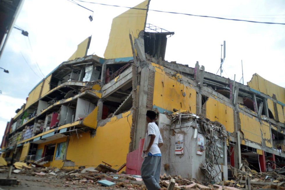 Edificio daÃ±ado por el terremoto en la ciudad indonesia de Palu, el 29 de septiembre.