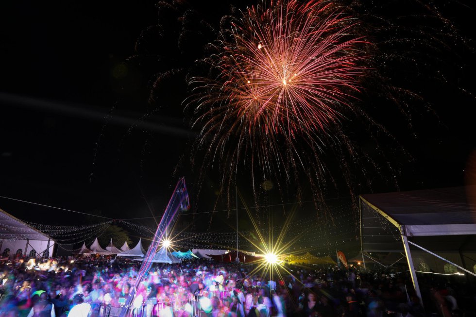 El cielo de Nairobi (Kenia) se iluminó durante las celebraciones del Año Nuevo. 