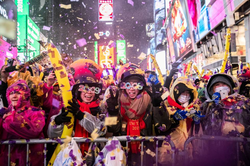 Celebracion del AÃ±o Nuevo en Times Square de Nueva York.