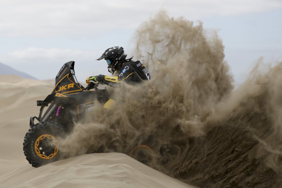 El argentino Julio Estanguet a bordo de su quad Can-Am, en la sexta etapa del Rally Dakar, el 12 de enero de 2019.