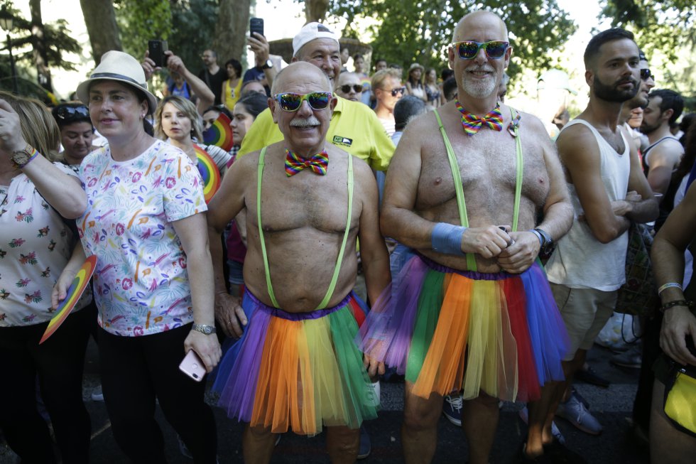 Participantes en la manifestación del Orgullo 2019 en Madrid, bajo el lema “Mayores Sin Armarios".