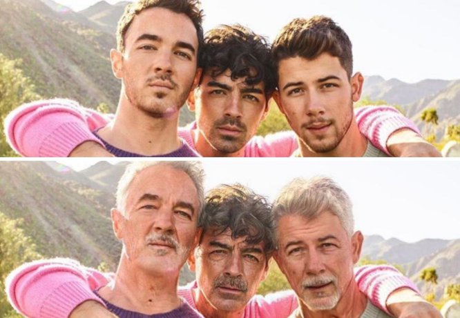 La banda de los hermanos Joe, Kevin y Nick Jonas, los Jonas Brothers, ha colgado en su perfil de Instagram y para sus 6,5 millones de seguidores una imagen de los tres jóvenes con unos cuantos años de más. "Cuando te haces un viajecito al año 3000", la han titulado