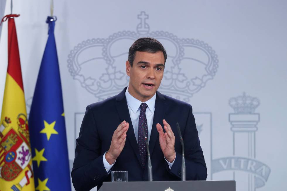 El presidente del Gobierno en funciones, Pedro Sánchez, durante su declaración para valorar la sentencia del Tribunal Supremo en el juicio del 'procés'.