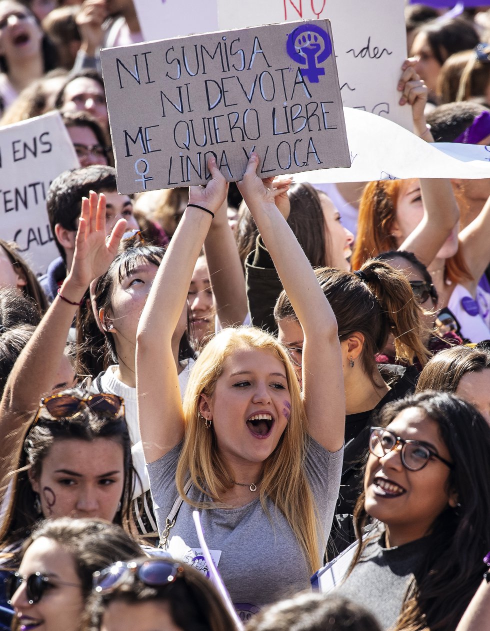 Manifestación feminista del 8M en Barcelona.