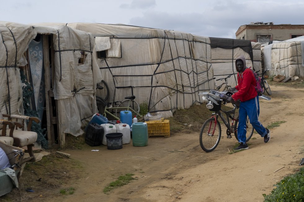 Campamento de inmigrantes en Lepe