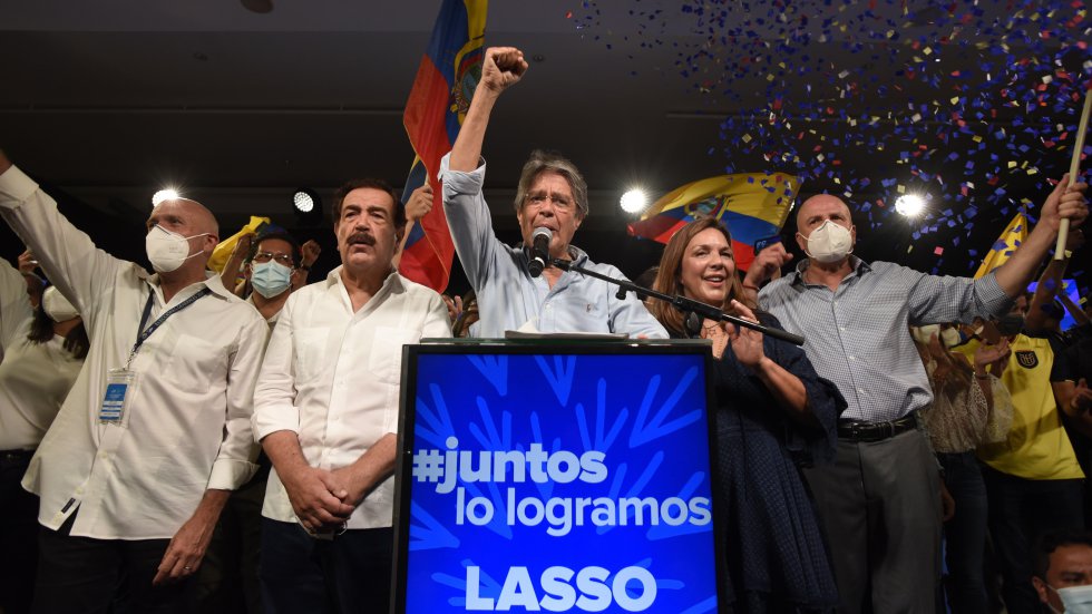 La elección de este domingo definió a favor de Lasso la disputa por la presidencia de Ecuador con un 52,5% de los votos, contra 47,5% de Arauz.