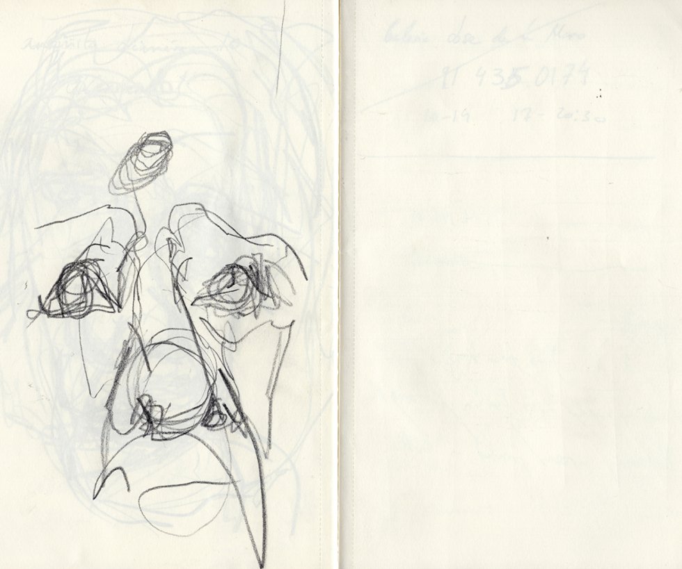 "Me gustaba verla dibujar mientras pintaba esa espiral que salía de su interior, con un trazo contínuo, sin levantar el lápiz del papel".