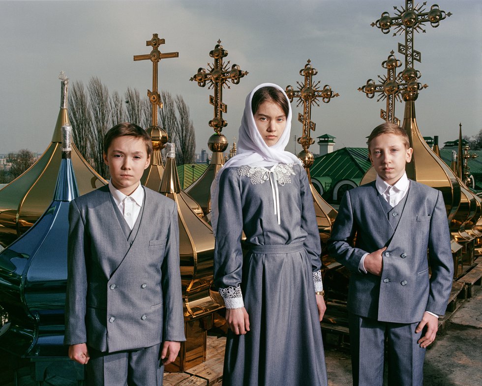 Miembros del coro de la Iglesia ortodoxa de Kiev- Pechersk Lavra, 2017.  