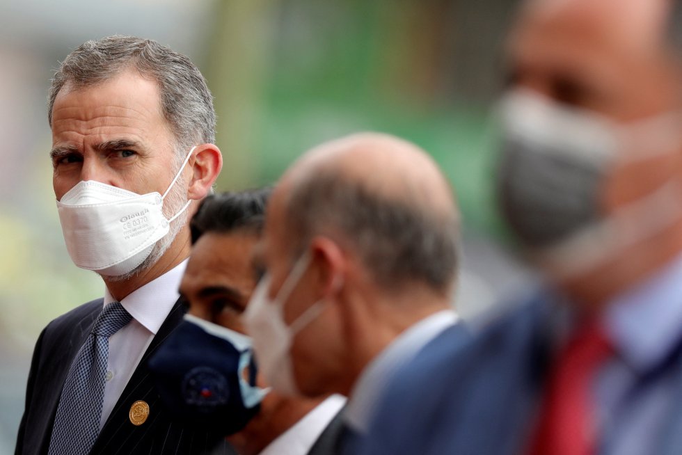 El Rey de España, Felipe VI, a su llegada a la ceremonia de investidura de Gabriel Boric.