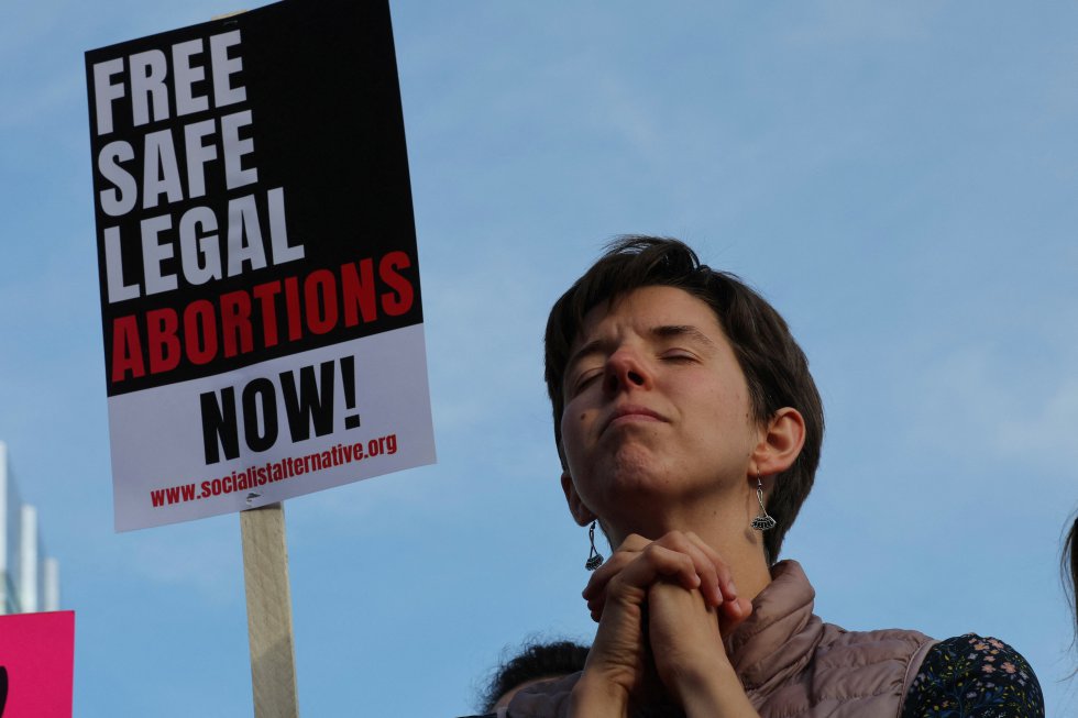 Una manifestante en defensa del derecho al aborto, en una protesta en Boston.