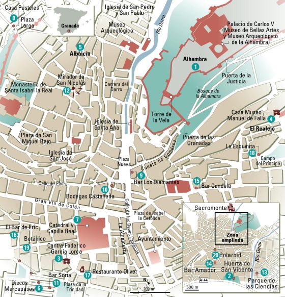 24 Horas En Granada El Mapa El Viajero El PaÍs 1939