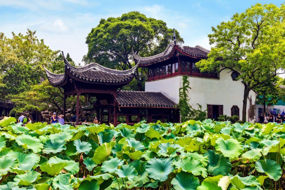 El JardÃn del Maestro de las Redes, o del Pescador, considerado uno de los mejores de China, es el más pequeño de los jardines residenciales de la ciudad de Suzhou, declarados patrimonio mundial. Fue creado durante la dinastÃa Song, en el siglo XII, y profundamente rediseñado y rebautizado con su actual nombre en el XVIII por un funcionario de la dinastÃa Qing. Combina arte, naturaleza y arquitectura en un conjunto armónico que fue utilizado como modelo para el Ming Hall Garden (o Astor Court) del Museo Metropolitano de Arte de Nueva York; una miniatura suya fue exhibida en el Centro Pompidou de ParÃs en 1982.