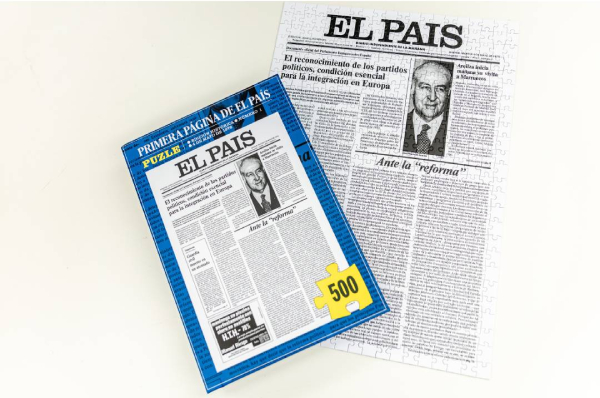 La primera portada de EL PAÍS, ahora en puzle