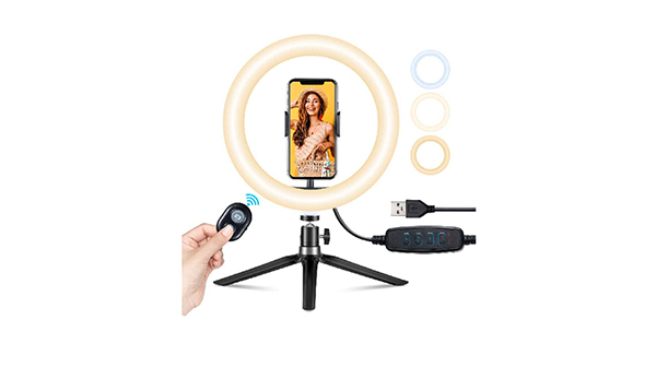 3. Anillo de luz con trípode 10''