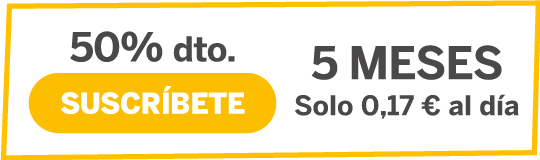 5 meses por 0,17€ al día. 50% de descuento.