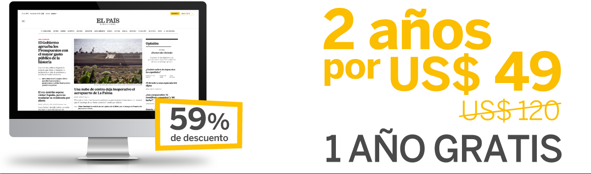 2 años por US$ 49. 1 año gratis. 59% de descuento