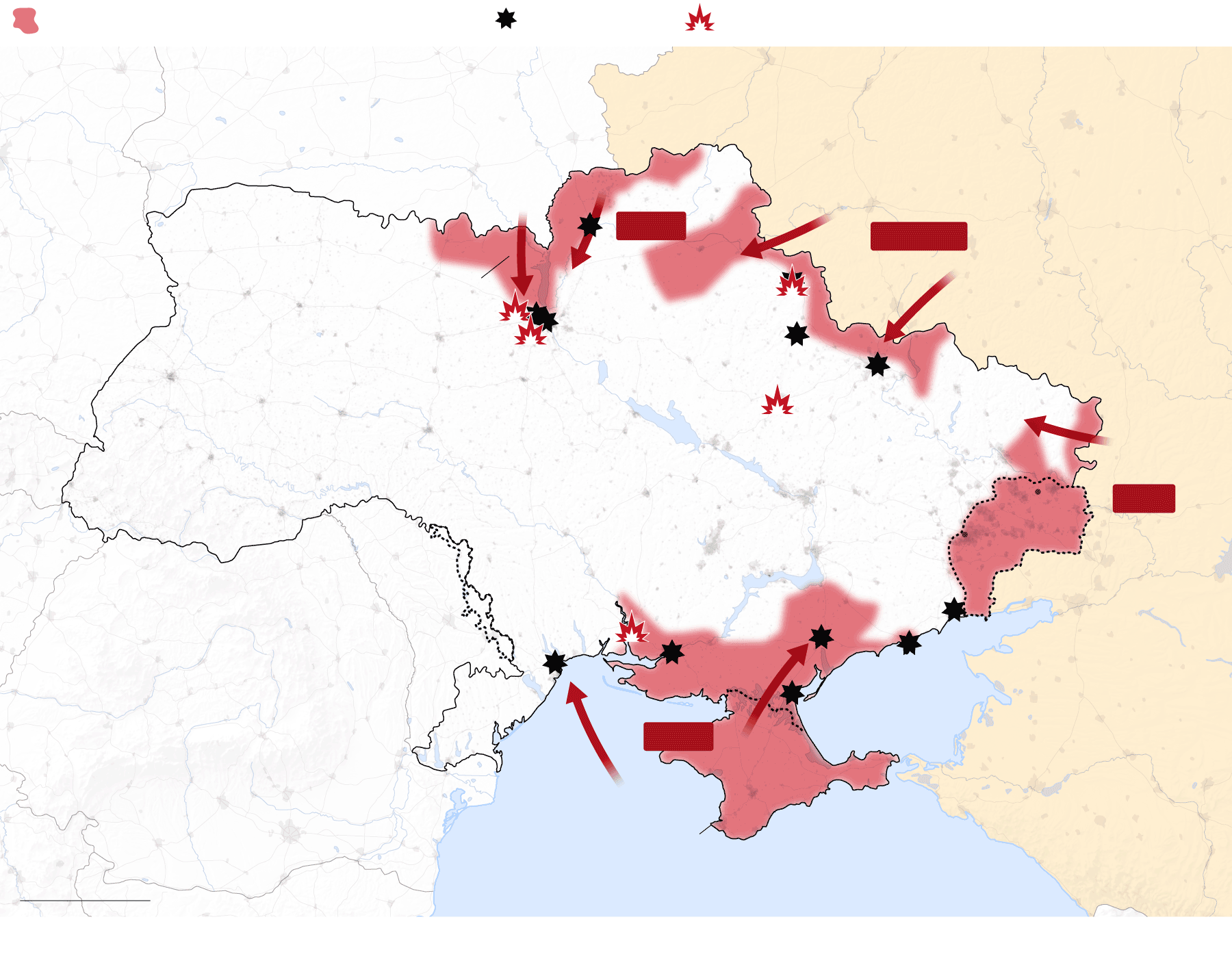 Los mapas del inicio de la guerra en Ucrania la ofensiva rusa hasta el