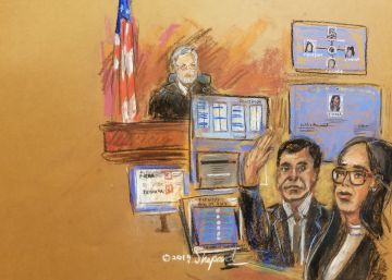 El juicio de El Chapo, en colores pastel